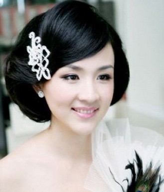 氣質型短髮新娘髮型-美髮館