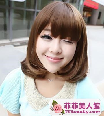 韓式遮顏瀏海短卷髮顯小臉-美髮館