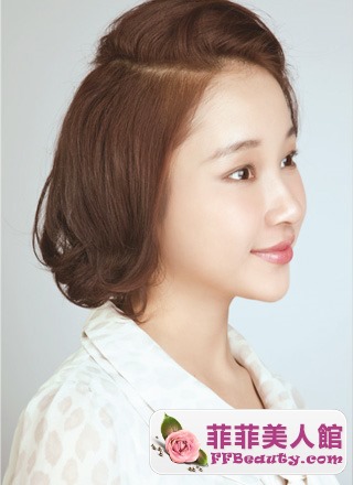 短髮微卷側扎髮俏皮顯嫩-美髮館