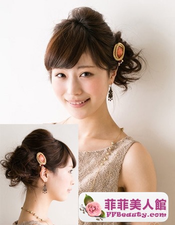 清新短卷髮盤髮 秋季溫暖風-美髮館