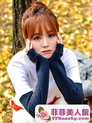 方臉適合的韓式甜美齊瀏海髮型-美髮館